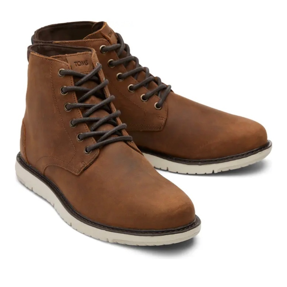 Toms hillside dark toffee leather boots